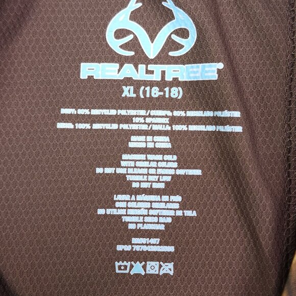 Realtree Boys Long Sleeve Camo Shirt Scent Control Size XL16-18 Stretch Vented - Picture 7 of 9